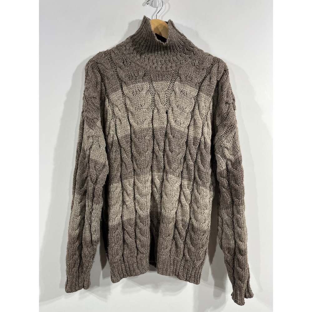 RiverView Ireland Preppy Cable Knit Old Money Sweater Fisherman Wool Women Large